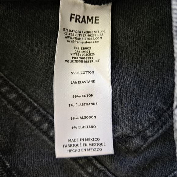 FRAME Denim Le Garcon Wilkinson Destruct Crop Jean Size 27 - Picture 9 of 11